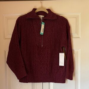 Design History Maroon Half-Zip Sweater